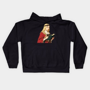 Lovely blonde steampunk woman reading a book. Kids Hoodie